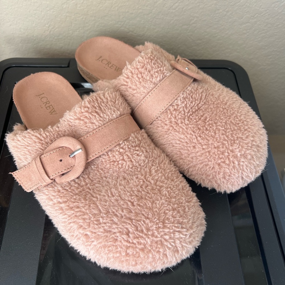 J. Crew Women's Tan Fuzzy Clogs